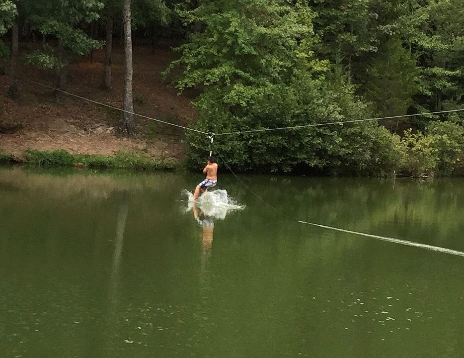 Zip line fun over the pond