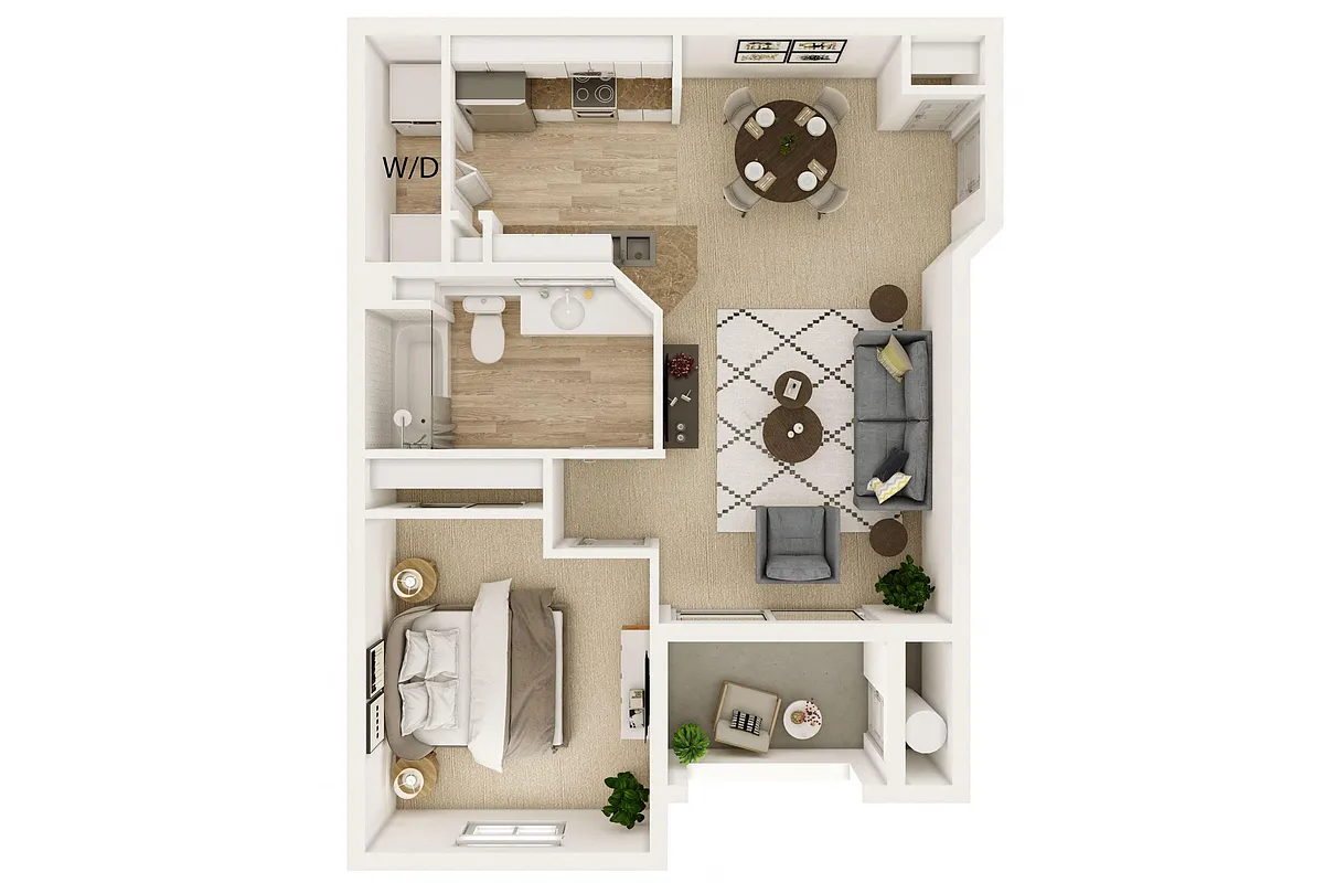 Floor plan 1 Bed 1 Bath A