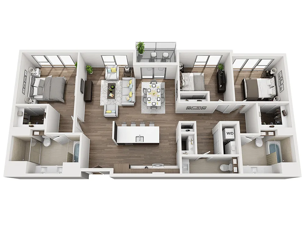 Floor plan Three Bedroom C2.5F