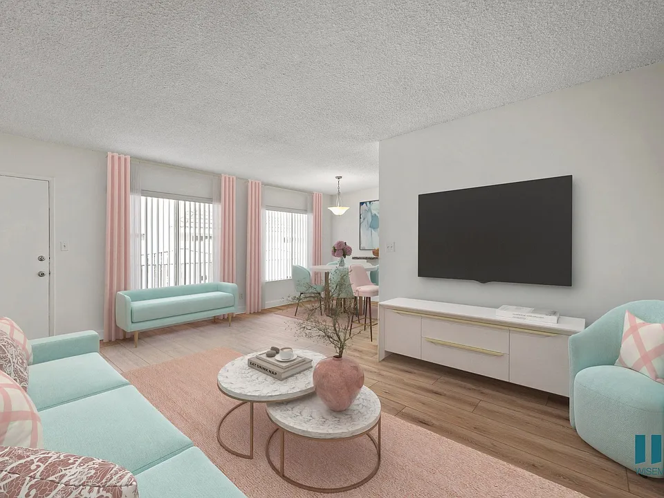 Dining and Living Room with Large-Size Windows and Vinyl Flooring