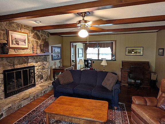 family room with fireplace