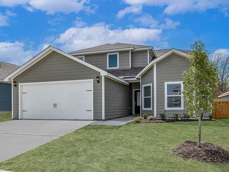 The Cypress has an attached garage.