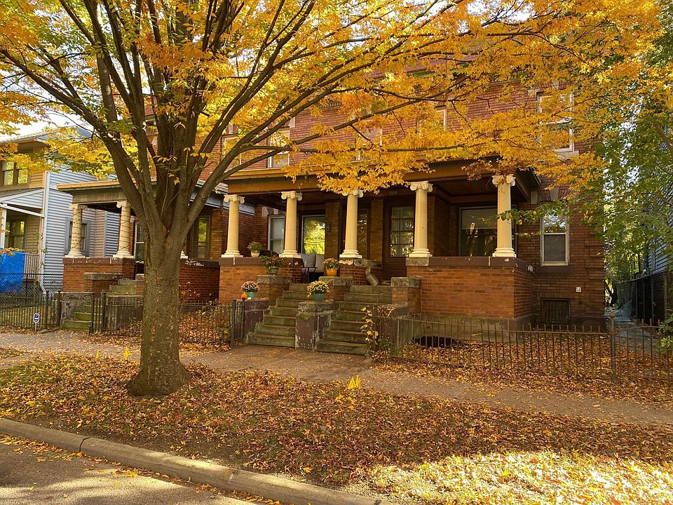 Unit for rent is on the right. all brick historic neighborhood and building.