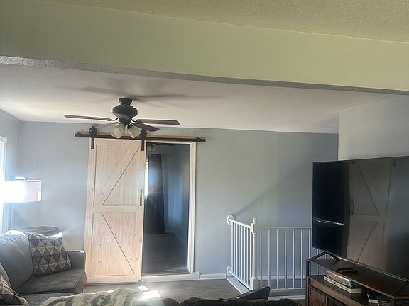 View from dining room looking into living room.