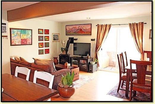 Living and dining areas