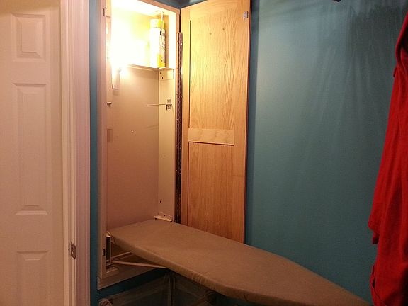 built in ironing board