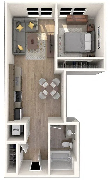Floor plan 1 BR MFTE