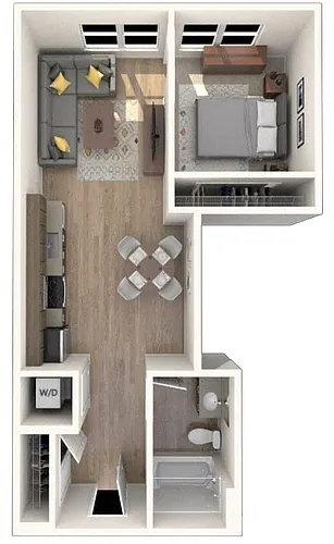 Floor plan 1 BR MFTE
