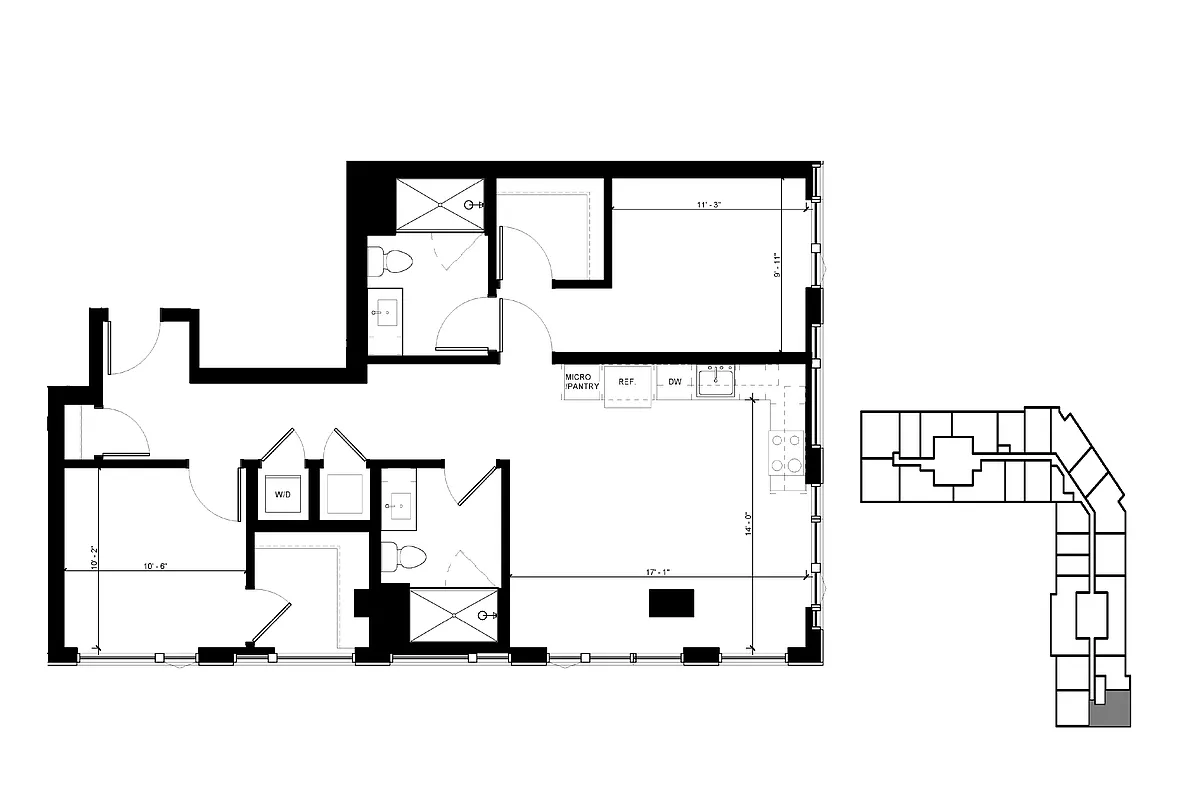 Floor plan C3 2 Bedroom