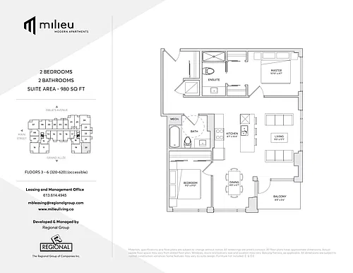 Floor plan 2 Bedroom + 2 Bathroom - .M20.