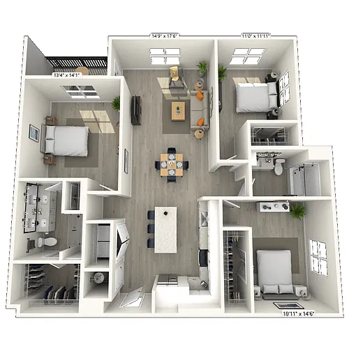 Floor plan C2 3x2 1515 SF-FP