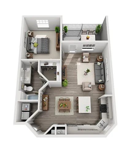 Floor plan 1 Bed/1 Bath