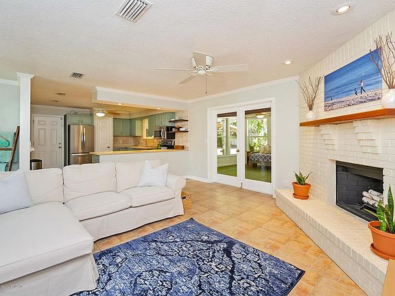 Living room with fireplace