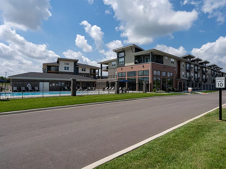 Apartment Building and Pool Area