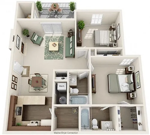 Floor plan Two Bedroom