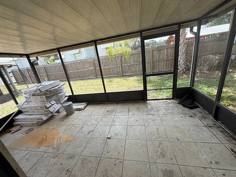 Screened in back porch
