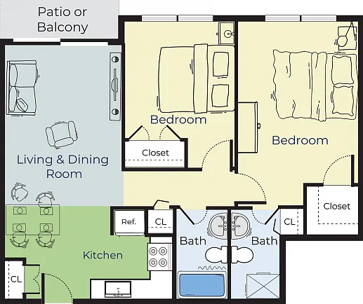 Birch | Two Bedroom Birch | Two Bedroom