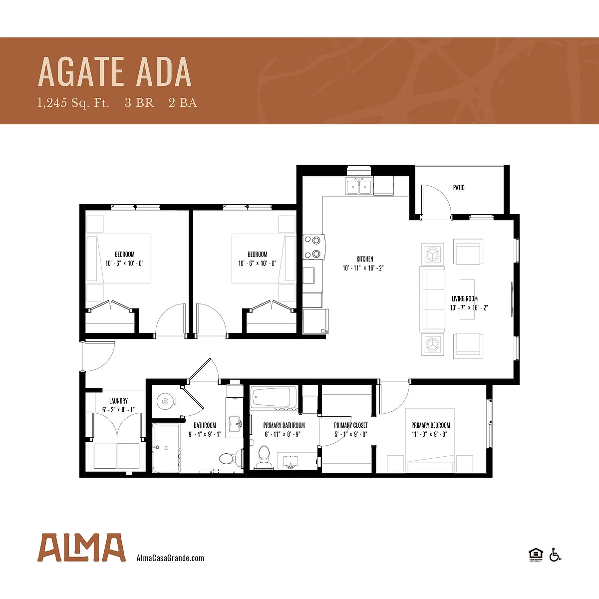 Floor plan Agate ADA