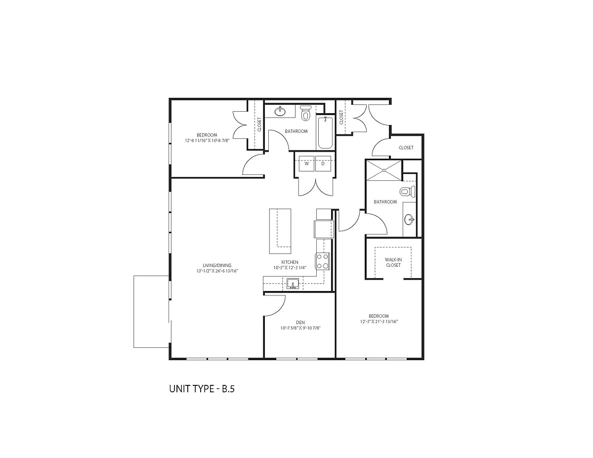 Floor plan B5 Two Bedroom Two Bathroom