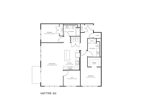 Floor plan B5 Two Bedroom Two Bathroom
