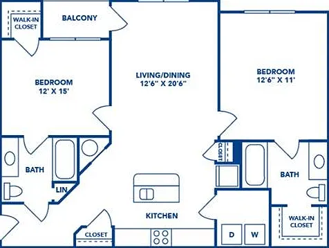 2 Bedroom | 2 Bath | 1105 SF 2 Bedroom | 2 Bath | 1105 SF