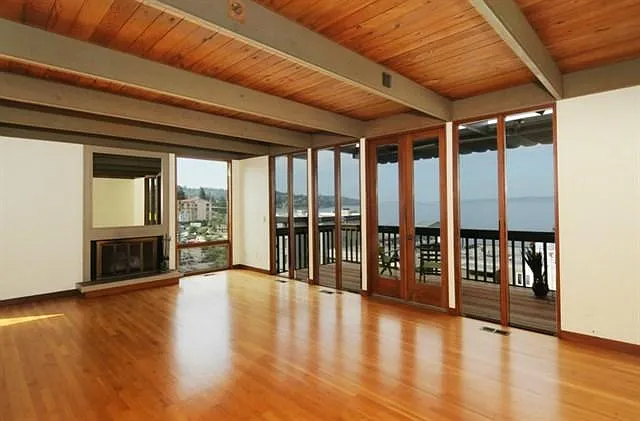 Enjoy big sky and water views from living room.