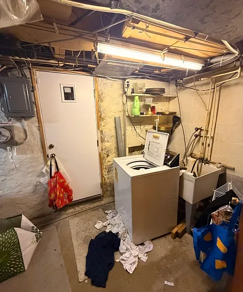 Basement with laundry room