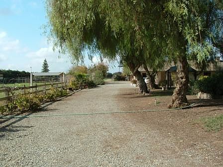 Down driveway from gate