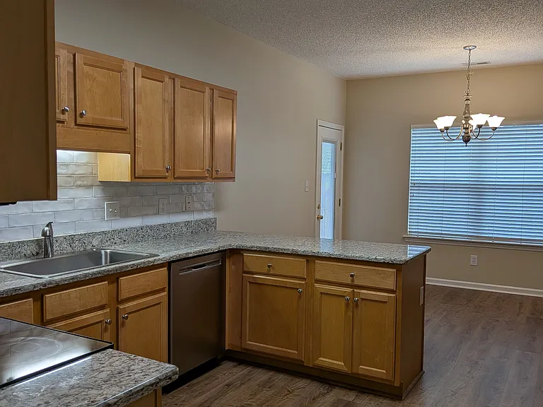 Abundant cabinets, granite, farm sink