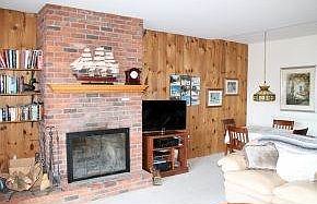 Living room with fireplace