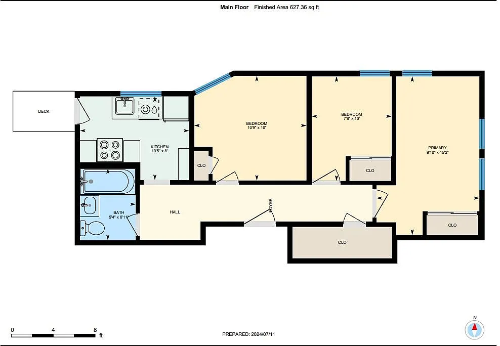 Floor plan 3 Bedrooms, 1 Bathroom