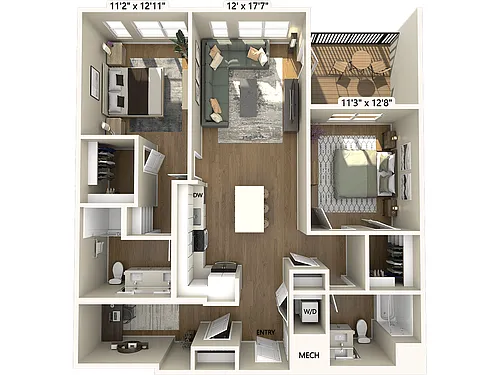 Floor plan B2D-1222-1