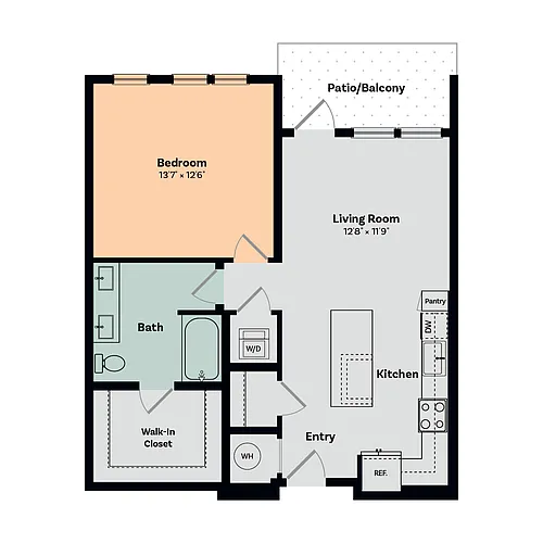 Floor plan 1 Bed / 1 Bath
