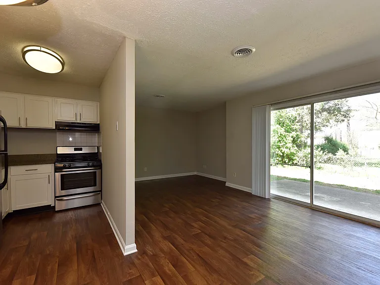 Living Room with Hardwood Style Flooring