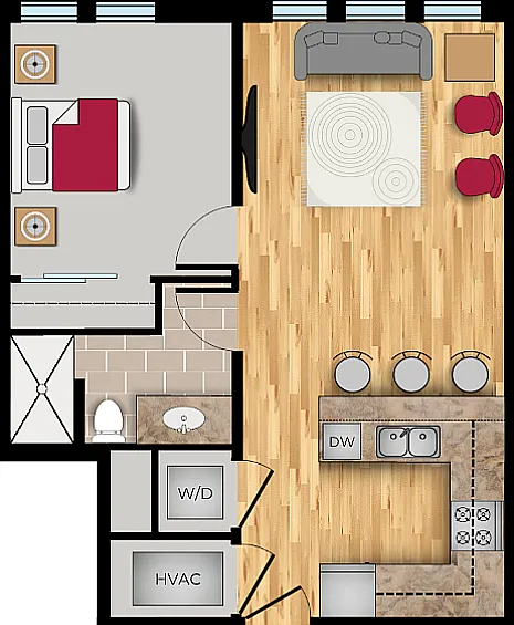 1 Bedroom, Separate Bathroom 1 Bedroom, Separate Bathroom