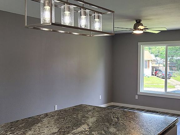 Kitchen island and dining a