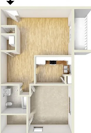 One bedroom floor plan One bedroom floor plan