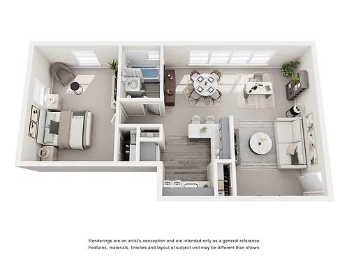 Floor plan 1 Bedroom 1 Bath Floor Plan