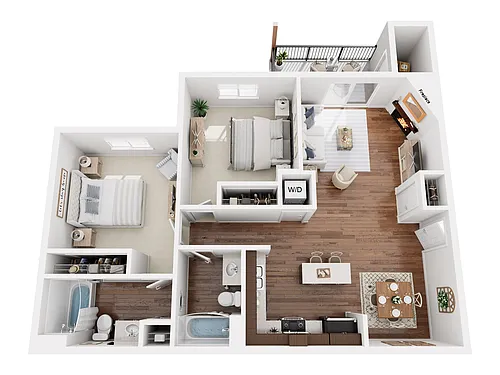 Floor plan PLAN C - TWO BEDROOM