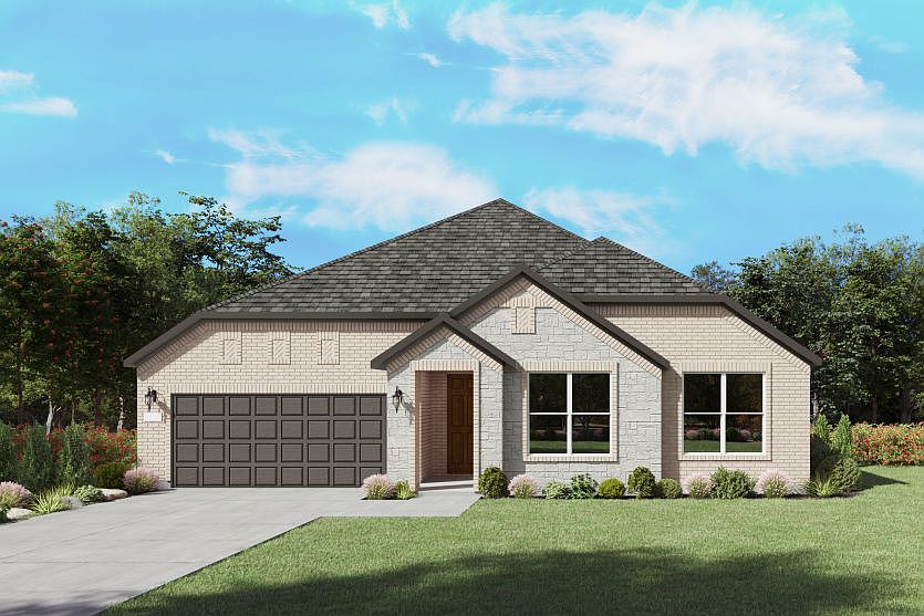 The Boling, a one-story new home design shown with home exterior LS 201