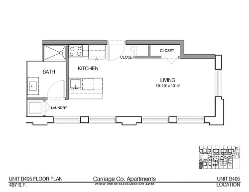 Floor plan cs-497 - Studio, 1 bath