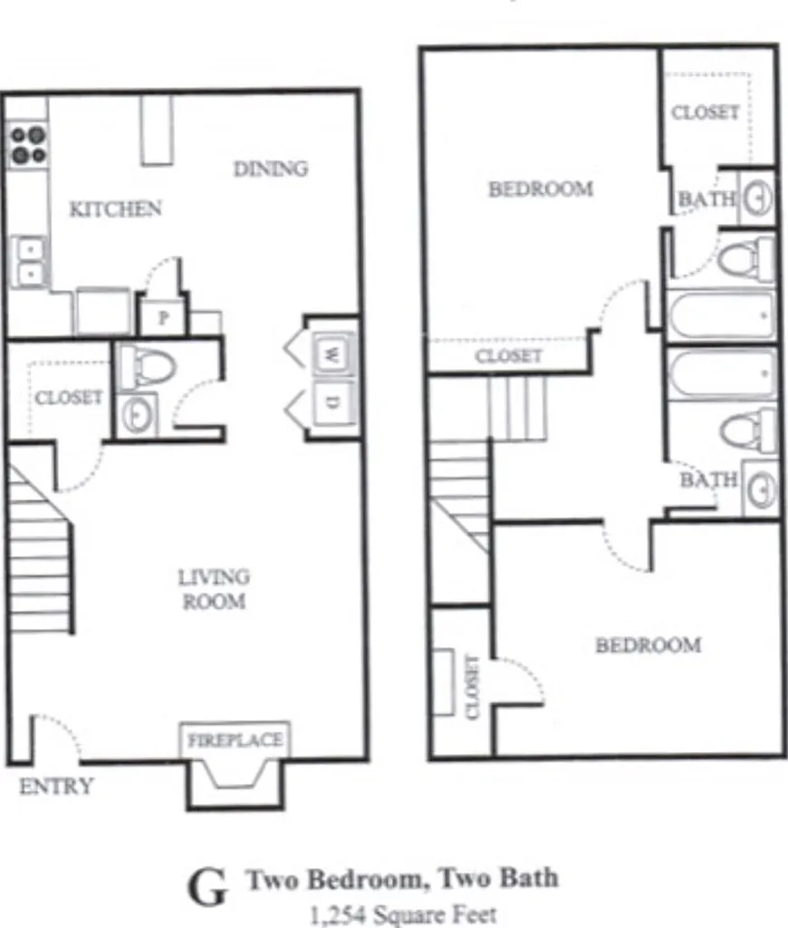 2 BR 2.5 BA Two Story Townhome — Photo 2