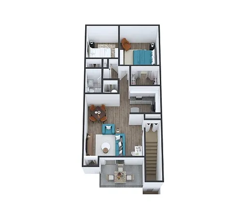 Floor plan 2 Bed 1 Bath