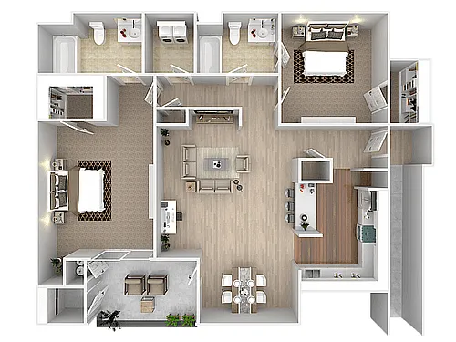 Floor plan 2 Bedrooms 2 Bathrooms Classic