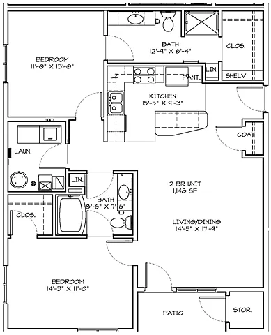 Floor plan Two Bedroom