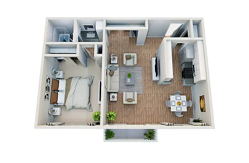 Floor plan One Bedroom, One Bath