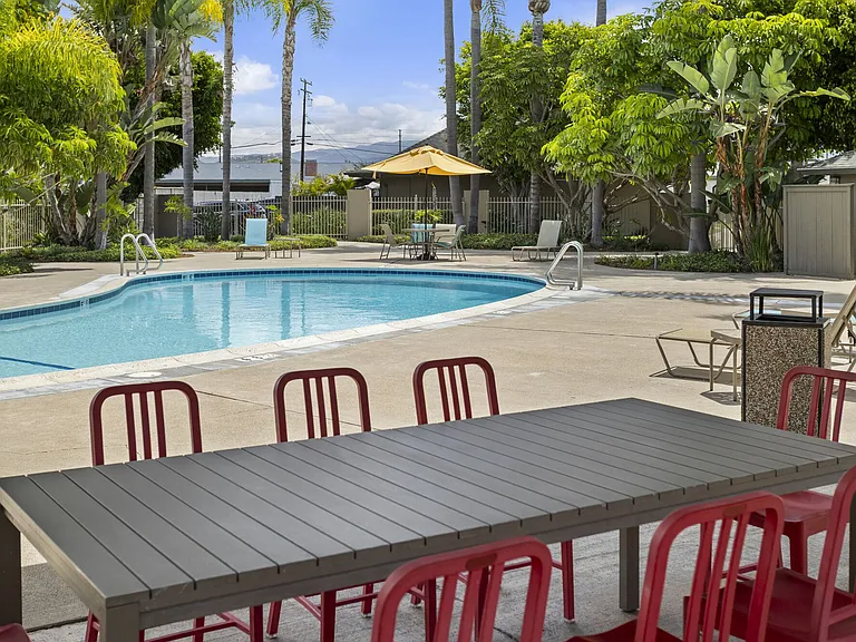 Community pool at Mango Tree Apartments in Santa Ana, CA