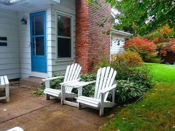 relaxing on the back patio