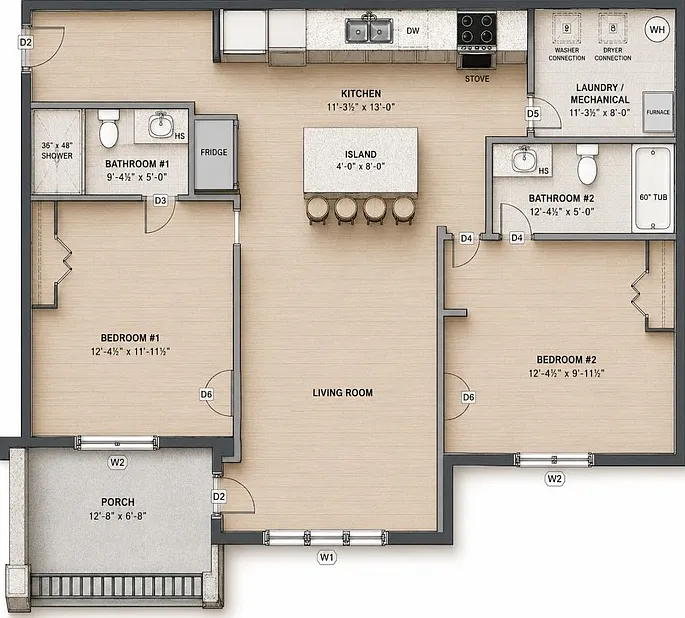 2 bed, 2.0 bath, 1096 sqft, $2,000 — Photo 4