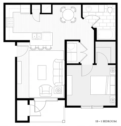 Floor plan Peak 1BR